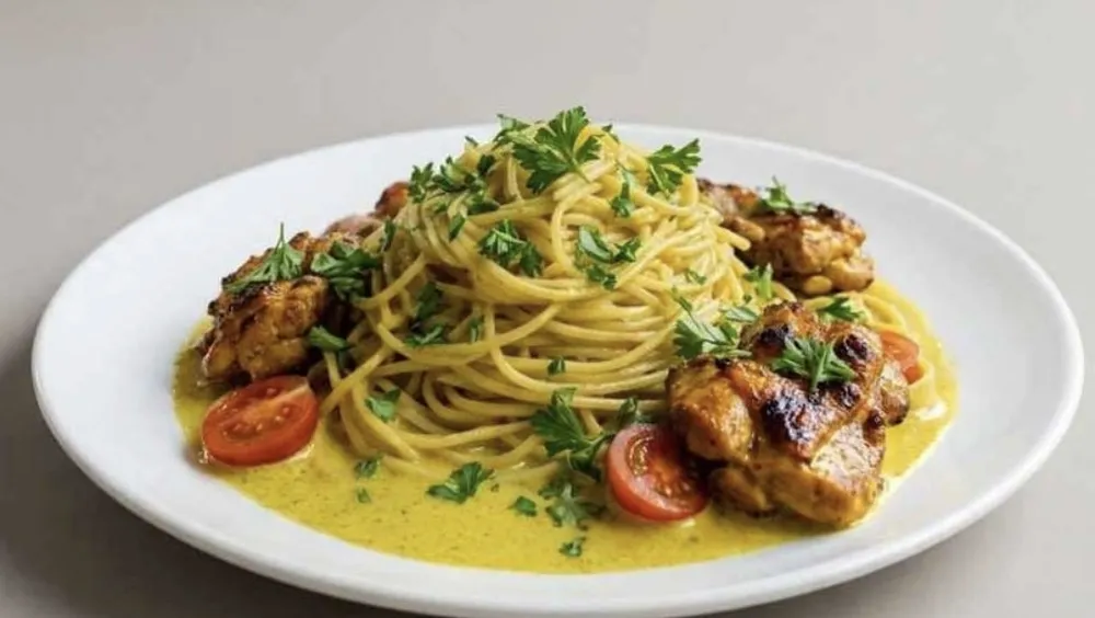 Lemak Cili Padi Pasta with Marinated Boneless Chicken
