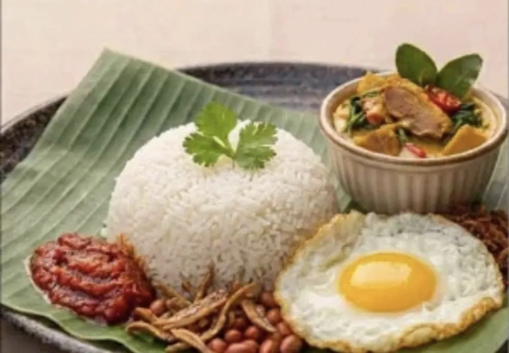 Nasi Lemak with Lemak Daging Salai