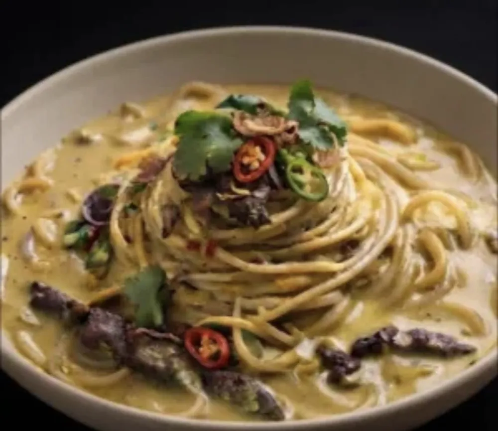 Lemak Cili Padi Pasta with Smoked Beef